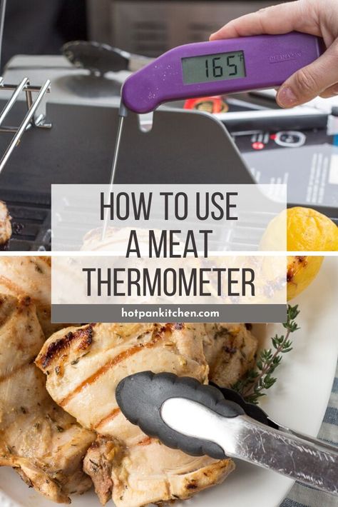 How To Use A Meat Thermometer for Grilling | Hot Pan Kitchen Where To Place Thermometer In Turkey, Internal Meat Temperature Chart, Grill Temperature For Steak, Meat Thermometer Best, Wireless Meat Thermometer, Digital Meat Thermometer, Healthy Dinner Options, Food Thermometer, Quick Dishes