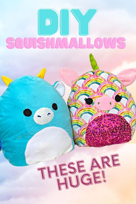 Huge Squishmallows, Diy Squishmallow, Custom Squishmallow, Squishies Diy, Elf Slippers, Diy Teddy Bear, Dog And Owner, Felt Crafts Patterns, Kawaii Diy