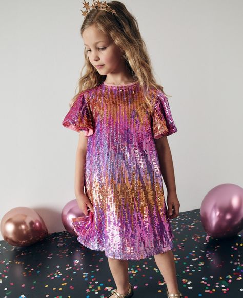 Pink Sequin Sparkle Party Dress Sparkle Party Dress, Shop For Clothes, Sparkle Party, Newborn Dresses, Pink Sequin, Party Tops, Gold Sequin, Set Outfit, Matching Dresses