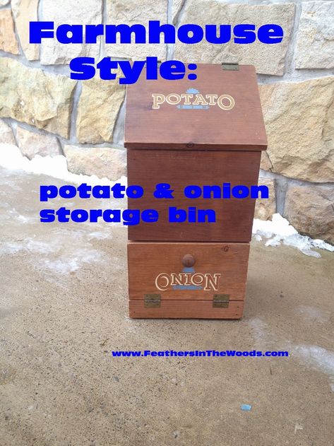 Potato Bin Diy, Potato Onion Storage, Potato Onion Bin, Potato And Onion Storage, Potato And Onion Bin, Vegetable Storage Bin, Potato Box, Potato Bin, Onion Storage