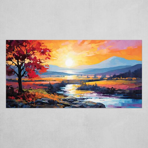 Colorful Landscape Paintings, Colorful Landscape, Landscape Painting, Beautiful Landscapes, Landscape Paintings, Poster Art, Places To Go, Sense, Forest