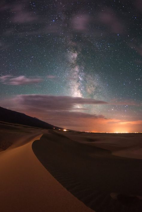 Sand Dunes At Night, Sand Dunes Colorado, Colorado Waterfalls, Sand Dunes National Park Colorado, Colorado Attractions, Dark Site, Colorado Road Trip, Places In Colorado, Colorado Towns