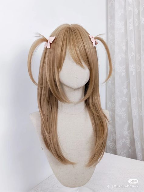 Kawaii Hair Extensions, Cutecore Hair, Gyaru Hair, Kawaii Hairstyles, Hair Stylies, Hair Up Styles, Dye My Hair, Anime Hair, Hair Reference