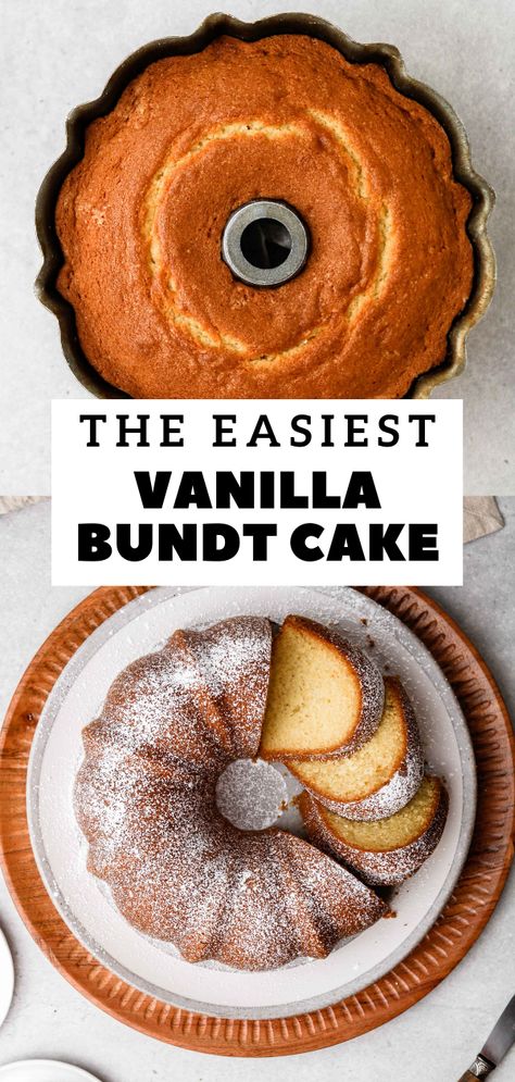 Bundt Cake Recipes Easy Box Vanilla, Moist Vanilla Bundt Cake, Vanilla Bundt Cake Recipes, Vanilla Bundt Cake, Bunt Cake Recipe, Easy Bundt Cake Recipes, Easy Bundt Cake, 10 Cake, Moist Vanilla Cake