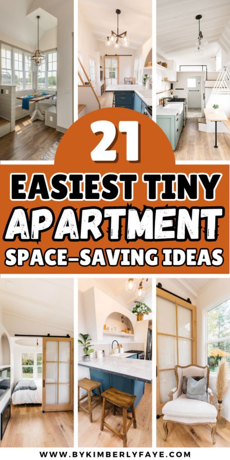 Decor For Tiny House, Tiny Apt Decorating, Maximizing Apartment Space, Decorating Tiny Apartment, Living In A Small Space, Space Saving Small Apartment, Space Saving Ideas For Home Apartments, Tiny Apartment Living Room Ideas, Convertible Apartment Ideas