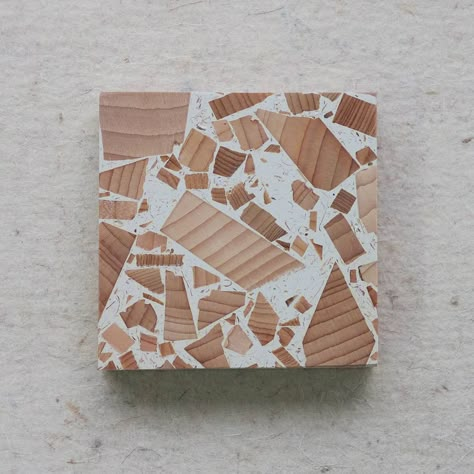 Foresso on Instagram: “Trying out some test colourways, how about this Cedar in our Ivory binder? #foresso #designdevelopment . . . . #terrazzo #materials…” Terrazzo And Wood, London Plane, Gradient Color Design, Wood Waste, Wood Wall Art Diy, Material Board, Simple House Plans, Diy Tile, Visual Texture