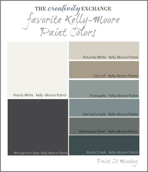 Favorite Kelly-Moore Paint Colors {Paint It Monday} The Creativity Exchange Kelly Moore Paint Colors Interiors Gray, Kelly Moore Blue Paint Colors, Kelly Moore Exterior Paint Colors Houses, Kelly Moore Bone Paint, Kelly Moore Exterior Paint Colors, Kelly Moore Paint Colors Interiors, Kelly Moore Paint Colors, Robert Kelley Charcoal, Kelly Moore Paint