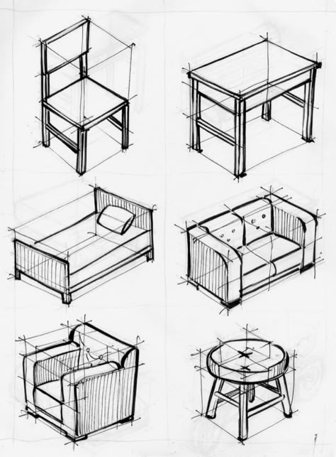 3d Perspective Drawing Interior, Two Point Interior Perspective Drawing, Architecture Drawing Furniture, Architecture Sketch Exercise, Perspective Exercises Drawing, Drawing Exercises Architecture, Perspective Drawing Exercise, 2 Point Perspective Furniture, Interior Design Drawing Tutorial