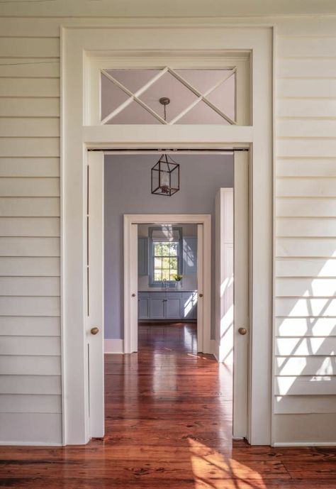 Antique Transom Window, Transoms Over Interior Doors, Transom Windows Interior, Interior Transom Windows, Interior Transom, Door Transom, Door With Transom, Humble House, Southern Farmhouse