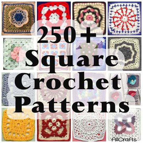 Free Crochet Squares Patterns Free Crochet Square, Granny Square Pattern Free, Motifs Granny Square, Crochet Granny Square Blanket, Crochet Blocks, Crochet Patterns Free Blanket, Granny Square Blanket, Crochet Square Patterns, Square Crochet