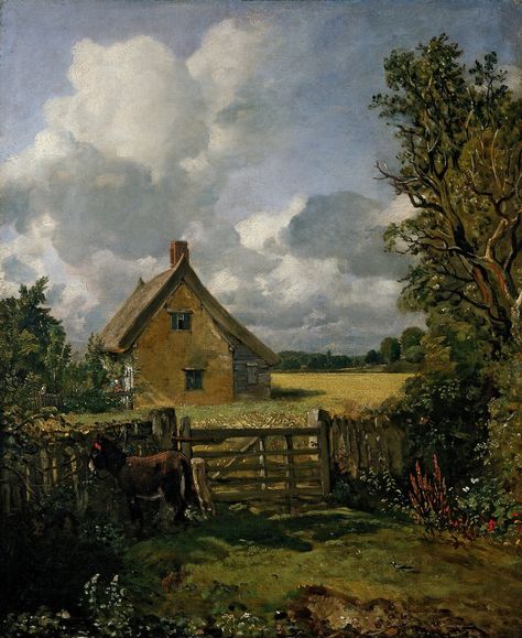 John Constable - A Cottage in a Cornfield [c.1817-33] | Flickr - Photo Sharing! John Constable Paintings, John William Godward, John Constable, Galleria D'arte, Cottage Painting, Mary Cassatt, Georges Seurat, Peter Paul Rubens, Camille Pissarro