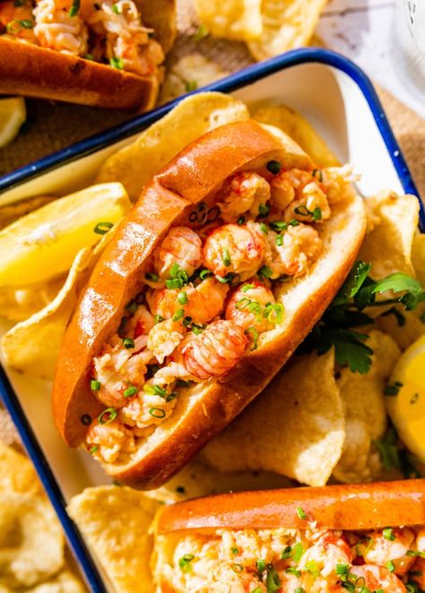 Amazing Langostino Lobster Rolls Recipe (Easy!) - CucinaByElena Lobster Rolls Recipe, Langostino Recipes, Rolls Recipe Easy, Lobster Roll Recipes, Orzo Salad Recipes, Lobster Salad, Bisque Recipe, Grilled Shrimp Recipes, Yummy Seafood