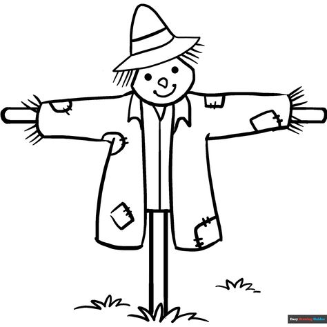 Free Scarecrow Coloring Page for Kids Scarecrow Drawing Easy, Scarecrow Coloring Pages, Simple Scarecrow Drawing, Build Your Own Scarecrow Printable, Scarecrow Cartoon Drawing, Scarecrow Drawing Creepy, Scarecrow Ink Drawing, Scarecrow Pictures, Scarecrow Drawing