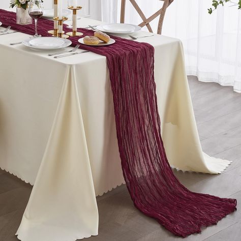 PRICES MAY VARY. 35*160inch Reusable Table Runner, No Color Loss & Shrinkage. PERFECT DECORATION - Our boho table runner made of 100% High quality gauze,the fabric is very soft,exquisite sewing and not easy to loose thread. The gauze table runner has Beautiful folds,rustic and beautiful,drapes gracefully across your table and let it flow loosely on the floor. Give your guests a great dining experience! SUITABLE SIZE - The cheesecloth table runner size is 35 x 160 Inch,light weight and easy to st Table Decor Birthday Party, Candlelight Dinner Table, Table Decor Birthday, Gauze Table Runner, Cheesecloth Table Runner, Birthday Party Table Decorations, Romantic Candle Light Dinner, Boho Table Runner, Decor Birthday Party