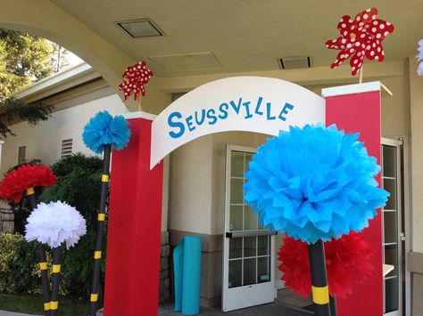 Staff Appreciation Seussville Decorations, Dr Seuss Decorations School, Dr Seuss Week Decorations, Dr Seuss Decor, Dr Suess Decorations, Doctor Suess, Seuss Decorations, Dr Seuss Decorations, Dr Seuss Theme