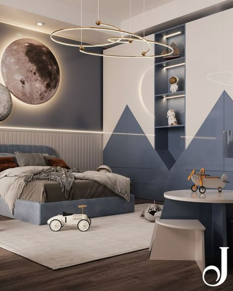 Blue Themed Bedroom, Blue Boys Bedroom, Circu Magical Furniture, Magical Furniture, Space Themed Bedroom, Modern Kids Room, Contemporary Hotel, Kids Interior Room, Kids Interior