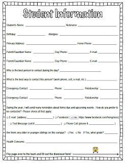 Free and Editable Student Information Form for Meet the Teacher Night Parent Information Sheet Free, Student Information Sheet Preschool, Parent Information Sheet, Student Info Sheet, Student Information Form, Student Information Sheet, Meet The Teacher Night, Teacher Forms, School Forms