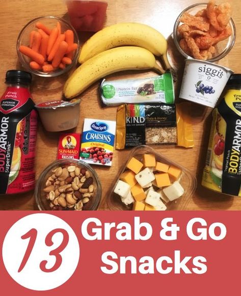 13 Grab-and-go snacks great for traveling to keep active children hydrated and healthy Grab And Go Snacks, Healthy Road Trip Snacks, Clean Lunches, Airplane Food, Road Trip Food, Easy Peasy Recipes, Healthy Recipes Clean, Vacation Meals, Road Trip Snacks