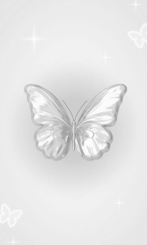 White Butterfly Aesthetic Wallpaper, Aesthetic White Collage, Silver Butterfly Wallpaper, White Butterfly Wallpaper, Pink Wallpaper Ipad, Pearl Background, White Background Wallpaper, Butterfly White, Y2k Background