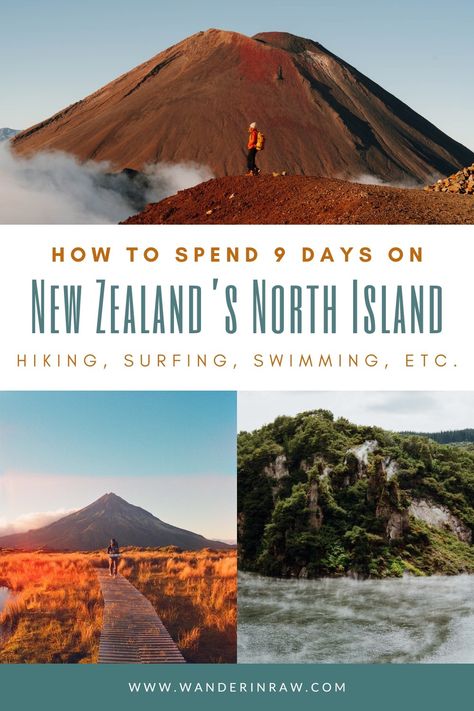 9-Day New Zealand Itinerary, North Island Palm Springs Hiking, Road Trip New Zealand, New Zealand North Island, Hiking New Zealand, New Zealand Itinerary, North Island New Zealand, New Zealand Adventure, Nz Travel, Visit New Zealand