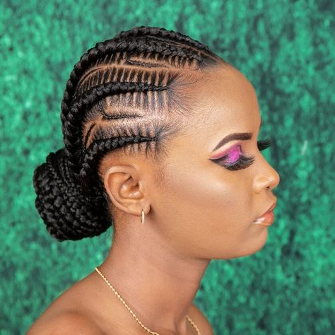 2022 Latest and Unique Ghana-Weaving Hairstyles. - Ladeey Gana Weaving, Gana Weaving Hairstyles, Ghanian Lines Hairstyles Latest, Free Hand Styles For African Hair, Nigerian Hairstyles, Ghana Weaving Styles, Weaving Hairstyles, Ghana Braid Styles, Ghana Braids Hairstyles