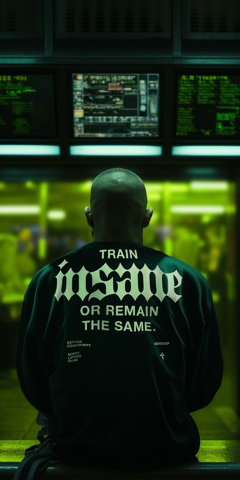 TRAIN INSANE OR REMAIN THE SAME - GYM CREWNECK DESIGN GYMWEAR AESTHETIC NEON Motivational Tshirt Designs, Gym Tshirt Design Ideas, Gymwear Aesthetic, Gym Branding Design, Gym Shirt Design, Crossfit Aesthetic, Gym T Shirt Design, Gym Merch, Marketing Merchandise