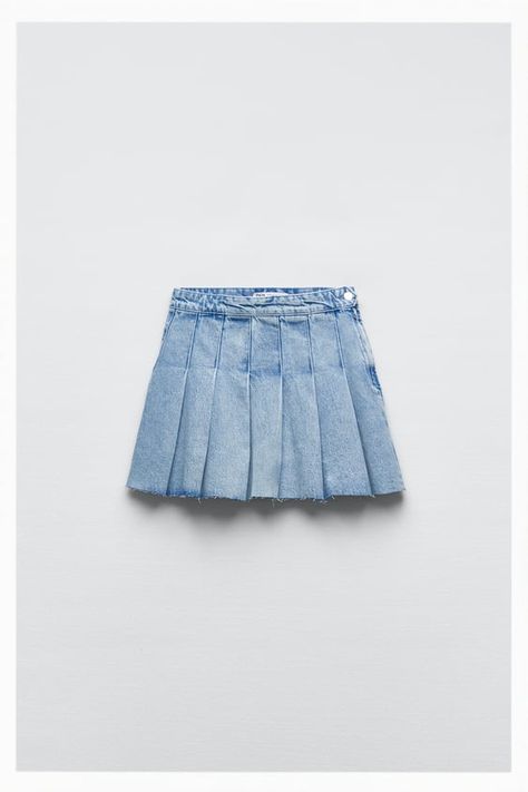 Zara Pleated Skirt, Casual Evening Wear, Long Satin Skirt, Zara Midi Skirt, Pleated Denim Skirt, Womens Tulle Skirt, Womens Skorts, Skirt With Pleats, High Waist Long Skirt