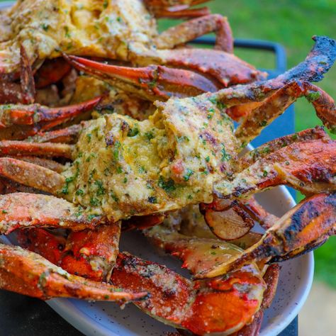 The Best Blue Crabs On The Grill Crawfish Dishes, Oven Baked Chicken Legs, Crab Stuffed Salmon, Smoked Turkey Legs, Methods Of Cooking, White Bean Recipes, Louisiana Cuisine, Stuffed Salmon, Basting Sauce