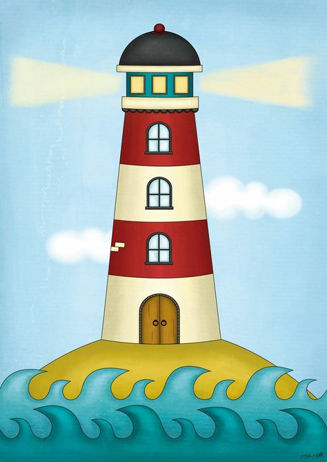 Lighthouse Crafts, Multicolor Art, Beach Quilt, Lighthouse Painting, Lighthouse Art, Rock Painting Art, Pebble Painting, Art Drawings For Kids, Naive Art