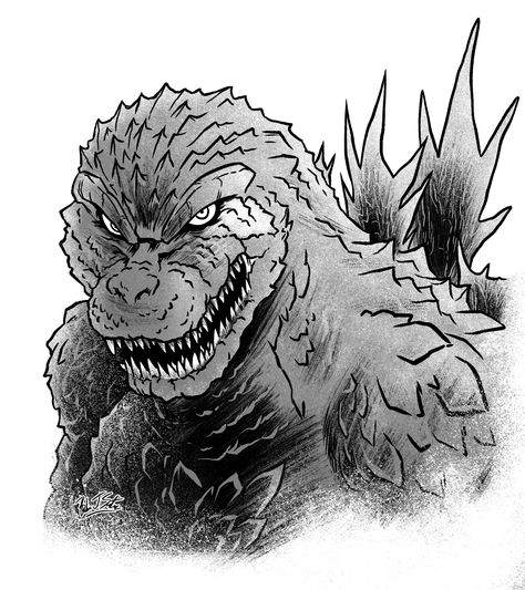 (4) Brandon Santiago on Twitter: "My first attempt at Minus One Godzilla. https://t.co/ym10qxiwv6" / Twitter Godzilla Minus One Drawing, Godzilla Minus One Art, Godzilla Minus One, Mecha Godzilla, Godzilla Tattoo, Godzilla Art, Monster Sketch, Kong Godzilla, Kaiju Design