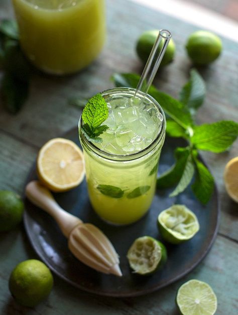 Ginger Limeade, Mississippi Vegan, Mint Limeade, Limeade Recipe, Healthy Beverages, Ginger Lemonade, Plant Based Recipes Easy, Drink Inspiration, Water Benefits