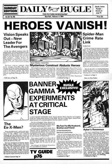 Daily Bugle Miles Morales Comic Cover, Marvel Newspaper, Bucky Barnes Images, Marvel Templates, Daily Bugle Newspaper, Superhero Birthday Party Food, Vintage Journal Ideas, Newspaper Printable, Newspaper Pattern