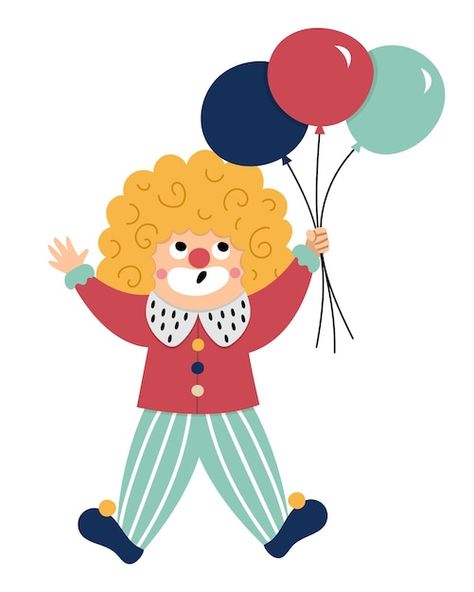 Vector clown icon circus artist clipart ... | Premium Vector #Freepik #vector #clown #circus #comedian #carnival Artist Clipart, Circus Clipart, Bunch Of Balloons, Clown Images, Leprechaun Trap, Clown Illustration, Send In The Clowns, Art Street, Vector Photo