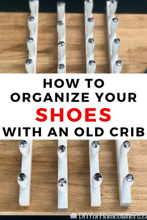 Vertical Shoe Storage, Creative Shoe Storage, Shoes Organization, Fire Starters Diy, Shoe Storage Unit, Old Cribs, Shoe Organization, Diy Shoe Storage, Entryway Closet