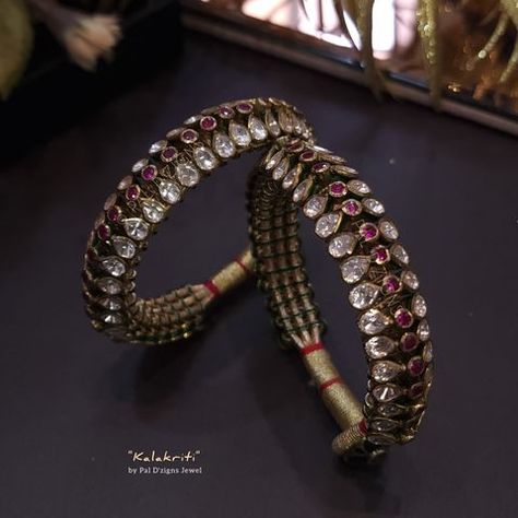 Jewellery For Wedding, Polki Bangles, Ruby Necklace Designs, Bridal Necklace Designs, Indian Jewellery Design Earrings, Antique Jewelry Indian, Gold Bride Jewelry, Bridal Bangles, Bangles Jewelry Designs