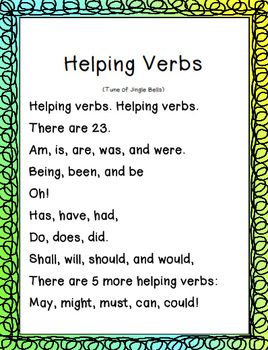 Verb Song, Helping Verbs, Grammar And Punctuation, Teaching Grammar, Teaching Language Arts, Teaching Ela, Grammar Rules, Grammar Lessons, Word Study