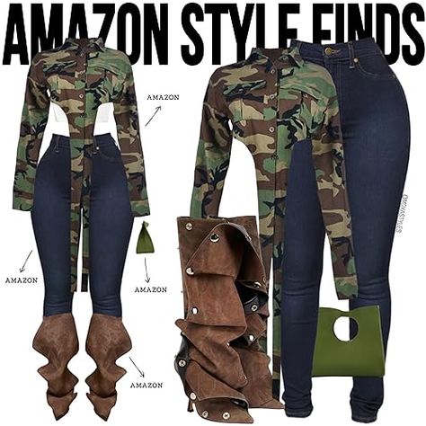 Moya Styles's Amazon Page Fall Outfits Black Women Amazon, Amazon Vacation Outfits Black Women, Outfit With Boots Black Women, Amazon Influencer Outfits 2024 Fall, Concert Outfit Black Women Fall, Amazon Style For Women, Club Outfits For Black Women, Green Top Outfit Ideas, Green Top Outfit