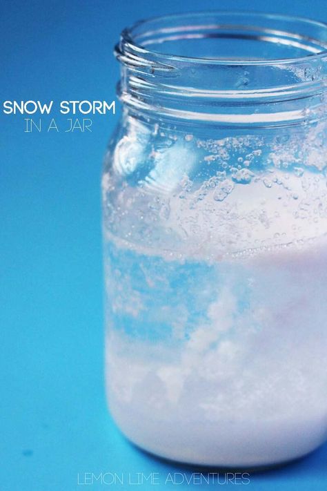 Snow Storm in a Jar | Weather Science for Kids Snow Storm In A Jar, Storm In A Jar, Prek Science, Snow Ideas, Christmas Stem Activities, Winter Science Experiments, Chemistry Activities, Winter Science, Weather Science