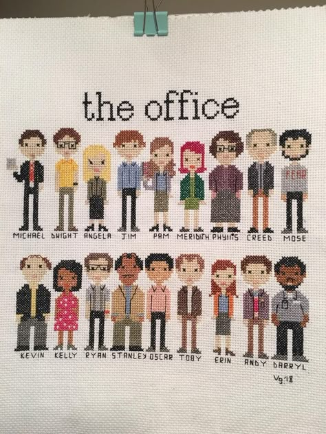 Great gift idea made by My Stitch Corner for your friend who is obsessed with The Office TV show. Great Christmas gift idea for the person in your life who likes TV. #gift #buy #product #tv #theoffice https://www.etsy.com/listing/666931483/the-office-cross-stitch-handwork?ref=shop_home_active_4&frs=1 The Office Cross Stitch, Office Embroidery, Office Cross Stitch, Cross Stitch Gifts Ideas, Family Potrait, Stitch Family, Christmas Silhouette, Stitch People, Cross Stitch Family