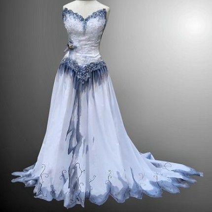 If I ever have a wedding, I would like this dress. (I'm not hopeless, just weddings are costly) Dress Drafting, Pagan Wedding Dresses, Corpse Bride Dress, Reflective Clothes, Corpse Bride Wedding, Goth Wedding Dresses, Pagan Wedding, Gothic Wedding Dress, Plus Size Wedding Gowns