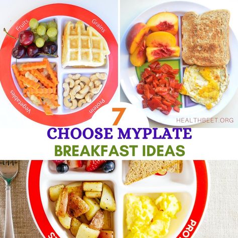 Choose MyPlate Posts - Health Beet 5 Food Groups, Health Beet, Protein Foods List, Balanced Eating, Balanced Meal Plan, Healthy Plate, Sweet Potato Protein, Balanced Breakfast, My Plate