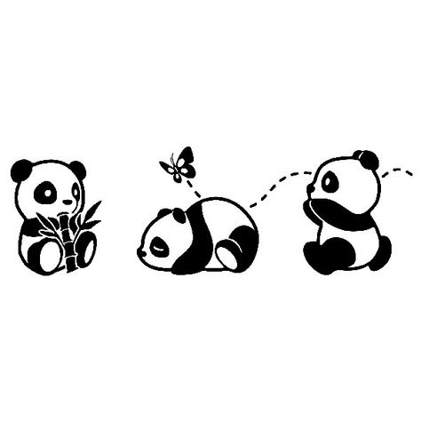 Vinilo decorativo para bebé los tres Pandas | TeleAdhesivo.com Panda Bear Art, Funny Panda Pictures, Cute Panda Drawing, Panda Family, Baby Panda Bears, Panda Tattoo, Panda Drawing, Panda Lindo, Kawaii Panda