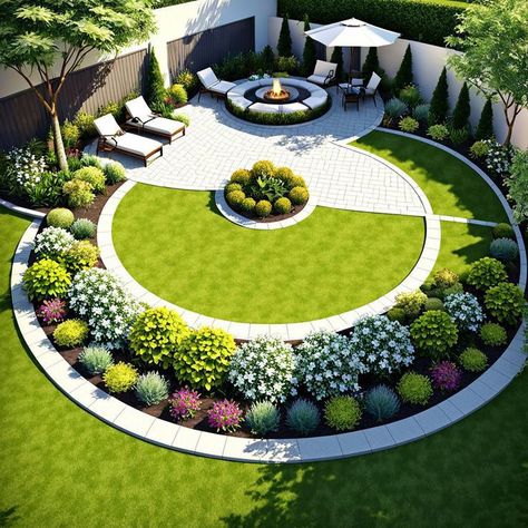 Villa Garden Design Landscaping Plan, Home Garden Design Modern, Small Home Garden Ideas, Simple Garden Design, Japanese Home Garden, Small Home Garden, Garden Design Home, Pond Home, At Home Garden