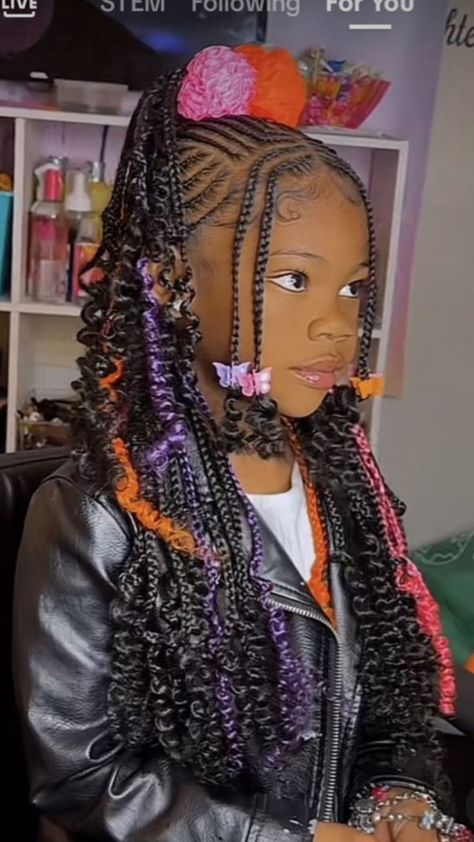 Braids With Wooden Beads Black Women, Cute Braids For Kids Black, Birthday Braids For Black Hair Kids, Kid Birthday Hairstyles, Braids For Teens Black, Hairstyles For Black Girls Kids 7-8, Hairstyles Braids Black Kids 9-10, Hairsyles Black Girls Braids, Braided Hairstyles For 11-12