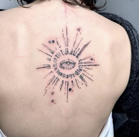 Eye In Sun Tattoo, Sun On Chest Tattoo, Starry Eyes Tattoo, Eye Sun Tattoo, Sun Eye Tattoo, Sun God Tattoo, Sun Chest Tattoo, A Sun Tattoo, Chrome Tattoo