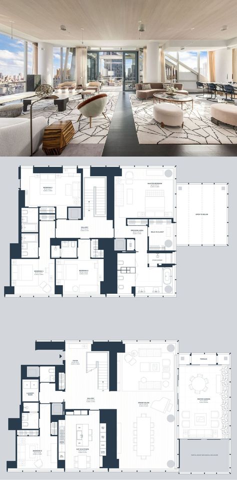 Penthouse Luxury Floor Plans, Luxury Penthouse Plan, Penthouse Layout Floor Plans, Luxury Penthouse Apartment Floor Plans, Bill Ackman, Penthouse Apartment Floor Plan, Penthouse Layout, Interior Architecture Portfolio, Luxury House Floor Plans