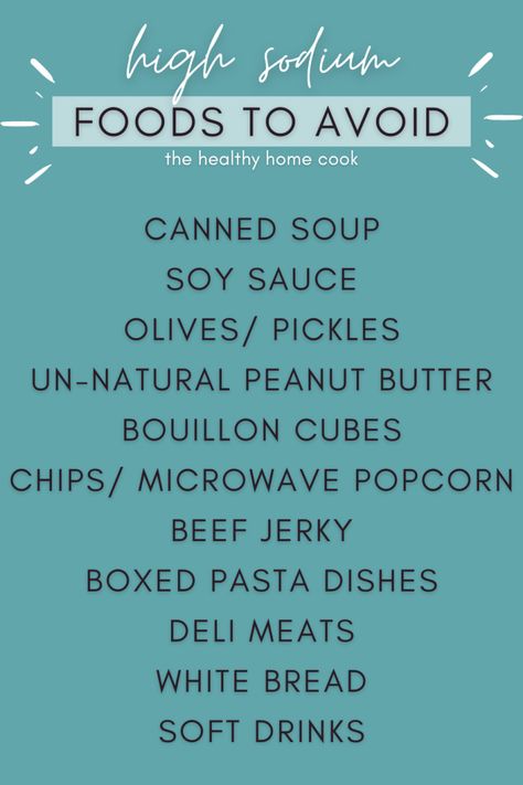 High Sodium Foods to Avoid - The Healthy Home Cook Sodium Foods, High Sodium Foods, No Sodium Foods, Cardiac Diet, Heart Diet, Bread Soft, Deli Meats, Microwave Popcorn, Low Sodium Recipes