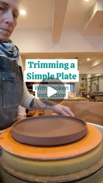 Lyndsay Meiklem Dean Ⓥ on Instagram: "I like to wait until my wheel thrown plates are at a stage just prior to stiff leather hard before finishing them. When plates have a chance to firm up before being flipped for trimming they are less likely to sag and warp. It can be tricky to determine but patience is key and often I’ll nurse plates to the right stage of dryness over the course of several days covering and uncovering them until they are ready. 

🍽️ Clay Body : @lagunaclay Speckled Buff
🍽️ Amount : 2 3/4 pounds
🍽️ Dimensions : 11” diameter 3/4” tall rim
🍽️ Foam Bat : @speedball_ceramics 
🍽️ Trim Tool : @dolantools 
🍽️ Rib Tool: @mudtools 

.
.

.
#trimmingplates #trimmingpottery #trimmingclay #claytutorial #instaclay #potterydemo #potteryworkshops #claystagram #howtopottery"