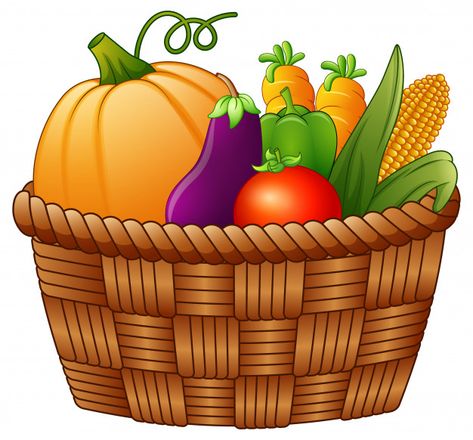 Vegetables in the basket Vegetable Drawing, Vegetable Cartoon, Vegetable Pictures, Vegetable Illustration, Basket Drawing, Bible Story Crafts, Basket Crafts, Food Basket, Food Props