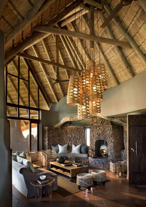 Madikwe Safari Lodge - Madikwe Game Reserve | Rhino Africa African Lodge, Lodges Design, Lodge Ideas, Comfortable Sofas, Luxury Safari Lodge, Rustic Outdoor Decor, Lodge Design, African Interior, Game Lodge